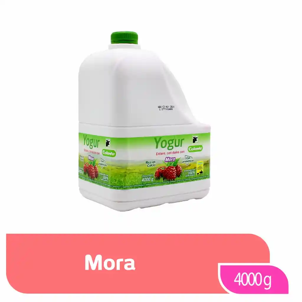 Yogur Entero Mora Colanta Garrafa x 4000 g
