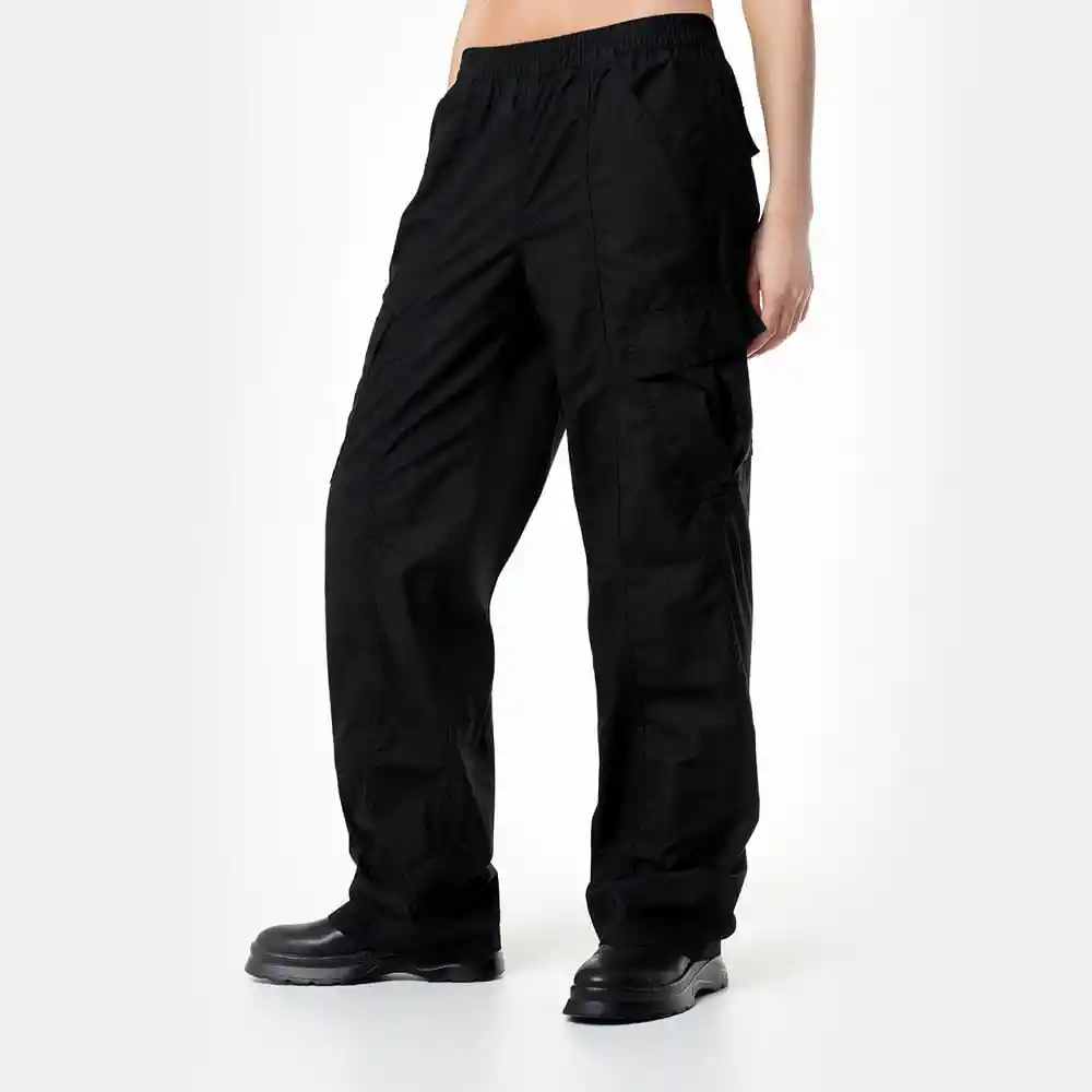 Pantalón Tipo Parachute Tiro Alto Recto Femenino Lida Gef