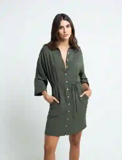 Vestido Juo Mujer Verde Ciénaga Ultraoscuro T. S 579E302 Naf Naf