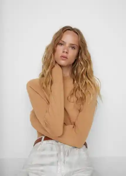 Jersey Percebe Camel Talla M Mujer Mango