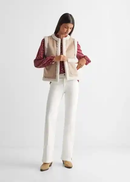 Chaleco Sheep Beige Talla 20 Niñas Mango