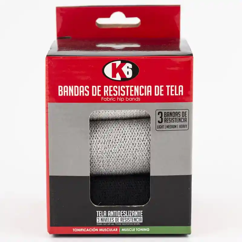 K6 Set de Bandas Elásticas de Resistencia de Tela