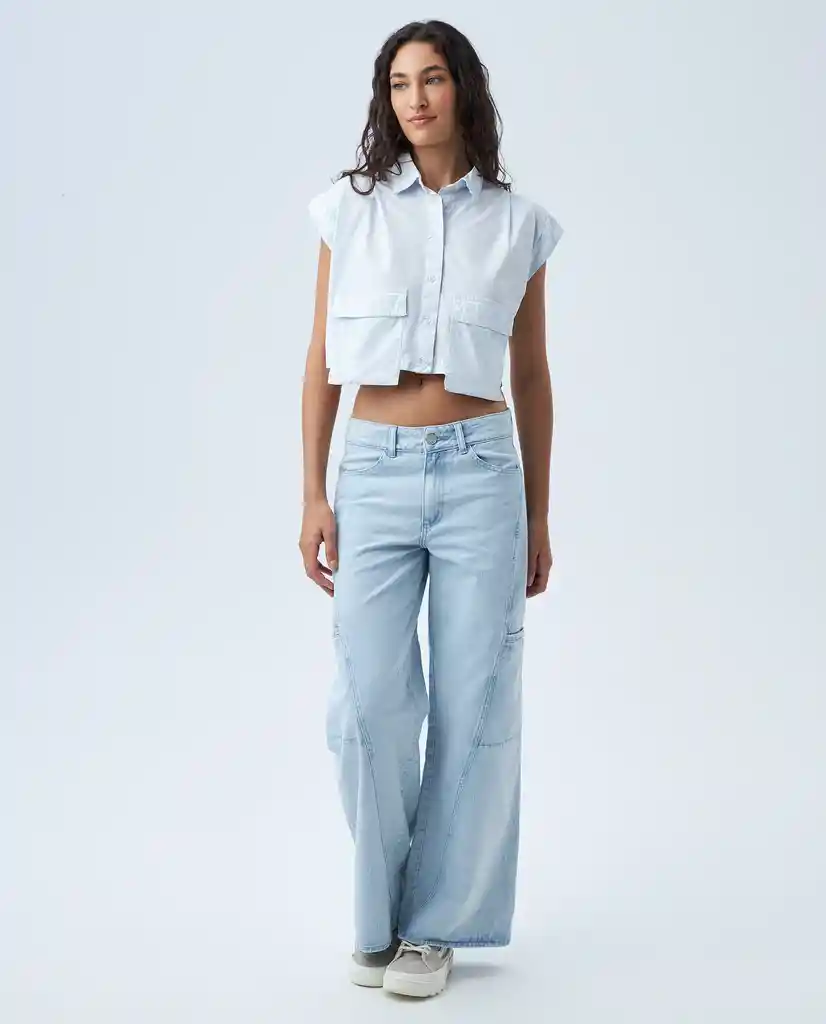 Camisa Mujer Azul Talla M 612f000 Americanino