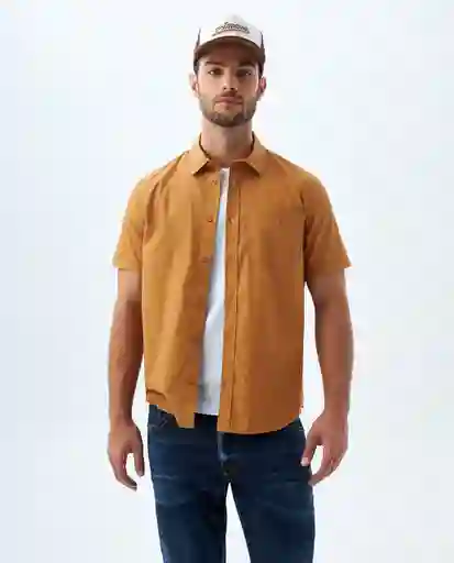 Camisa Hombre Café Talla M 819f002 Americanino