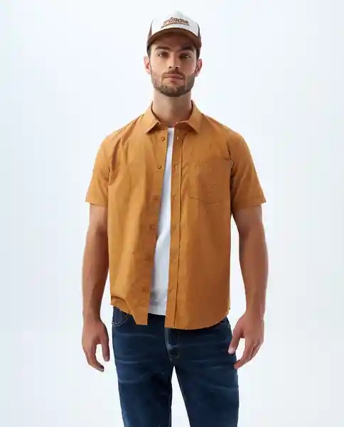 Camisa Hombre Café Talla M 819f002 Americanino