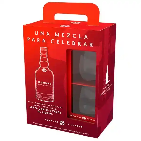 Chivas Regal Kit Whisky 12 Años + Vasos