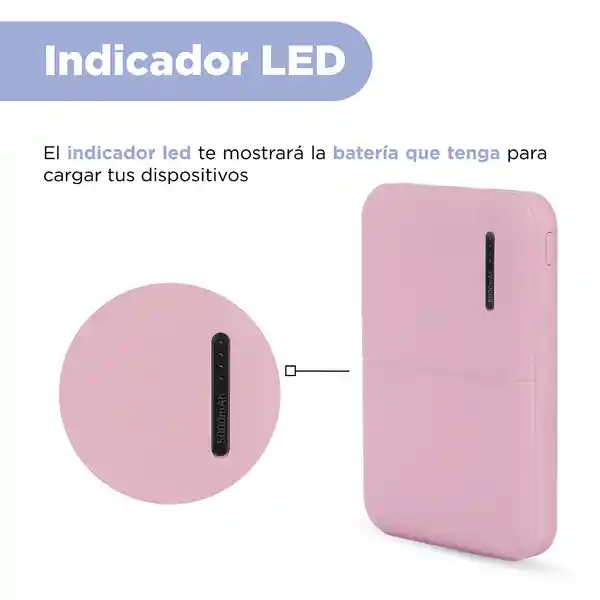 Miniso Batería Portátil de Carga Rápida 5000 mah Rosa 