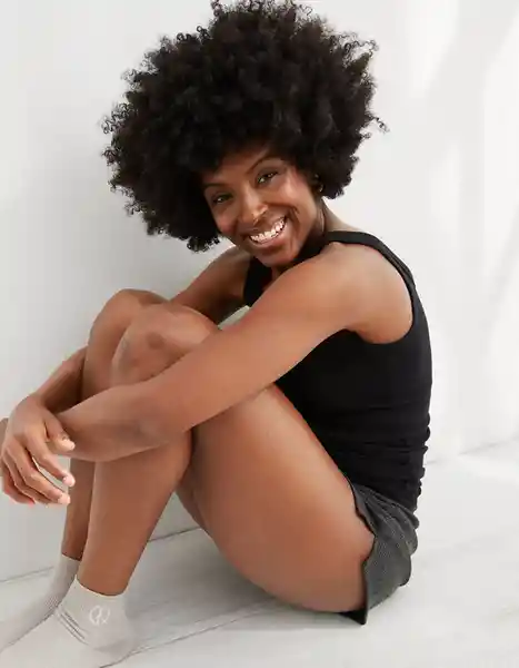 Camiseta Aerie Negro Talla: LARGE 2469073 American Eagle