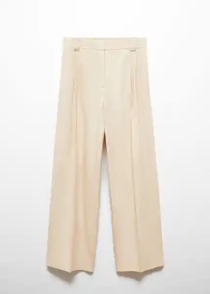 Pantalón Merida Beige Talla 40 Mujer Mango