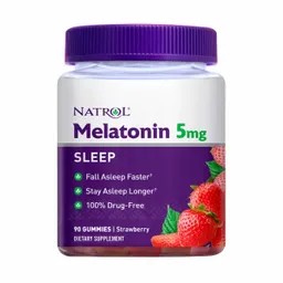 Natrol Melatonin en Gomas Sueño Prolongado Sabor a Fresa (5 mg)