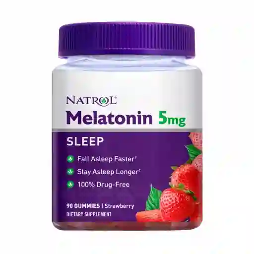Natrol Melatonin en Gomas Sueño Prolongado Sabor a Fresa (5 mg)