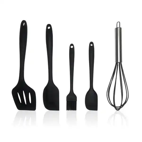 Global Offer Comercial Set Utensilios Silicona Negro 3536