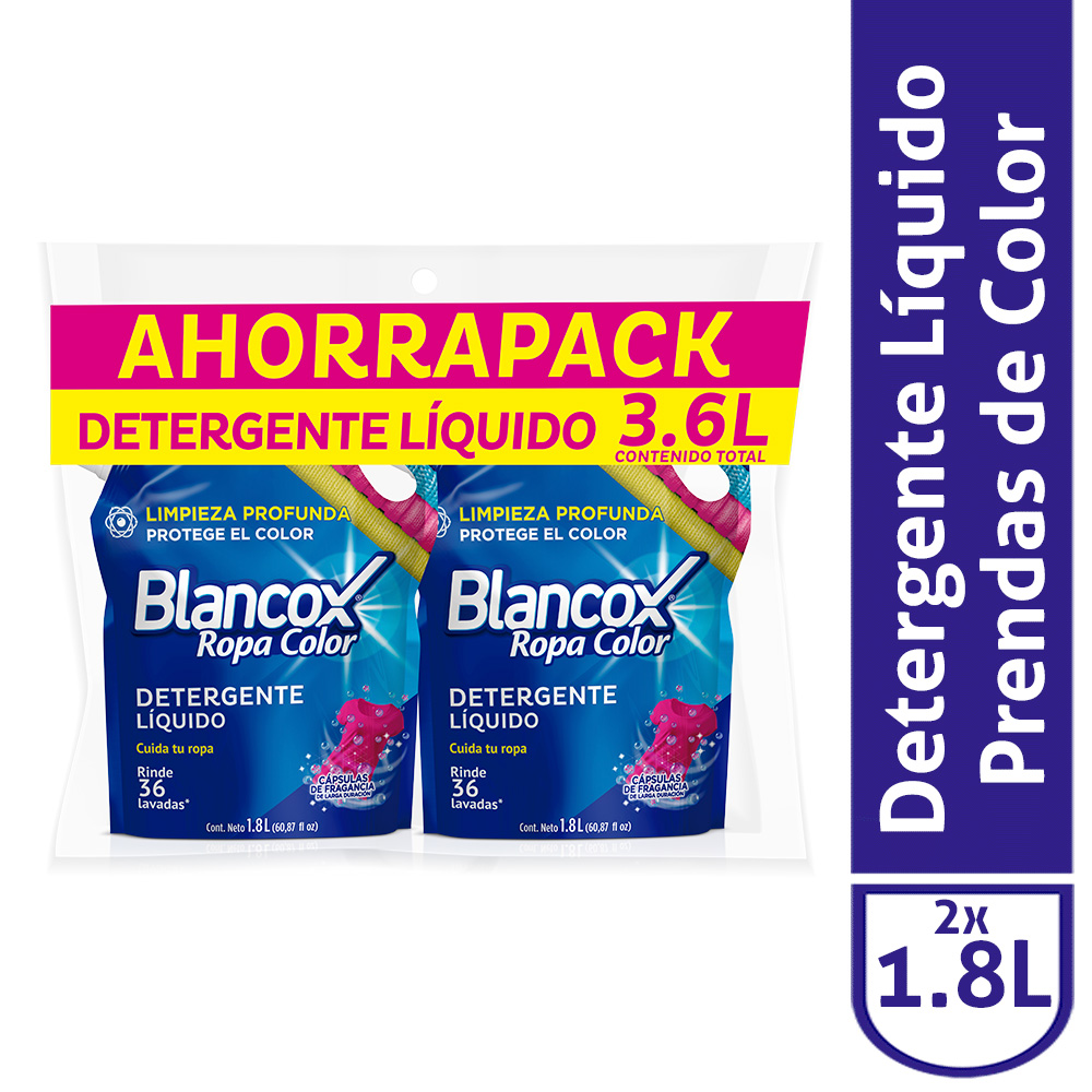 Blancox Detergente Liquido Antibacterial sin Cloro 2 x 1.8 l