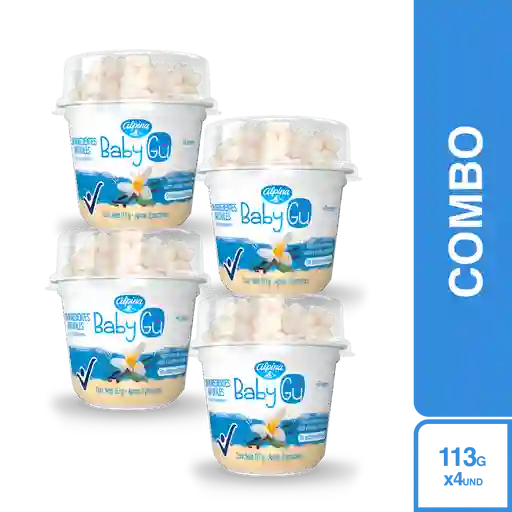4 x Baby Gu Yogurt Sabor A Vainilla Con Cereal