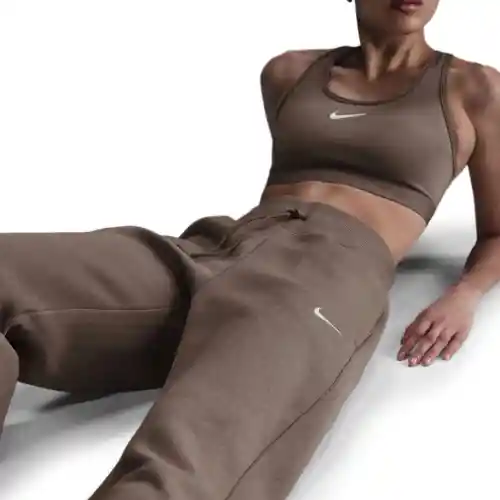 Nike Pantalón W Nsw Phnx Wide Lifestyle de Mujer Café Talla L