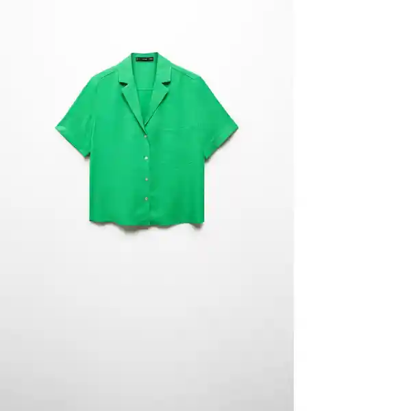 Camisa Moma Verde Talla 18 Mujer Mango