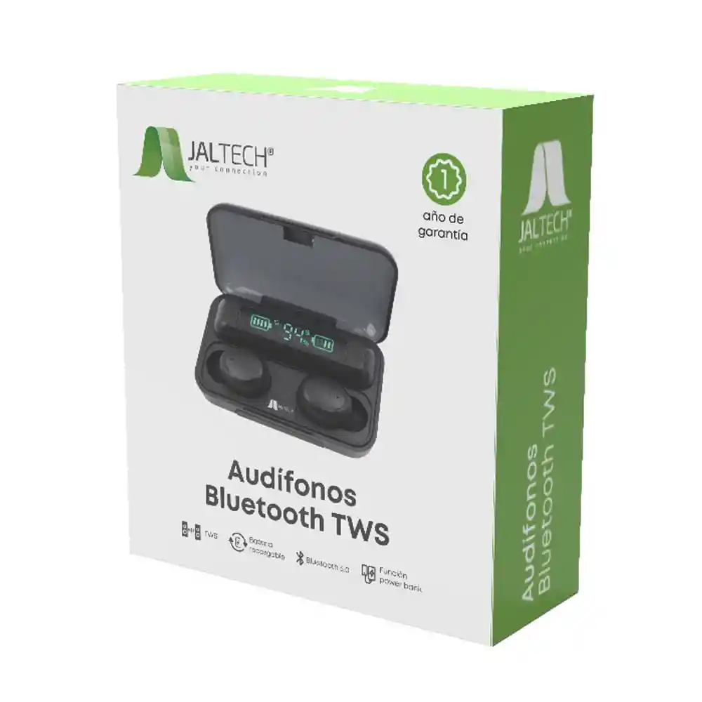 Audífonos Pantalla Jaltech F9 Bluetooth Tws Negro