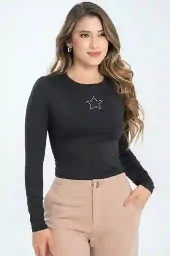 Crop Top Star Color Negro Talla L Ragged