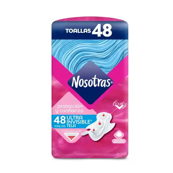 Nosotras Toallas Higiénicas Natural Ultra Invisible Tipo Tela