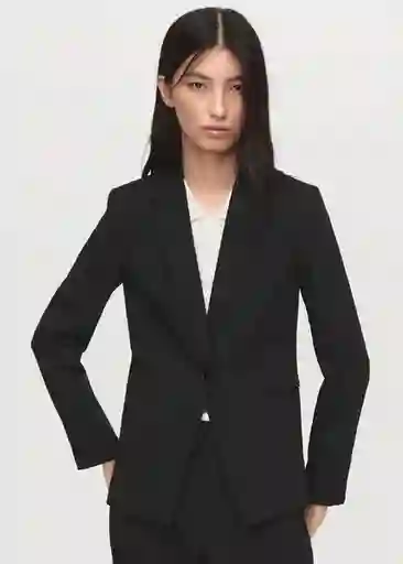 Blazer Americana Boreal Negro Talla 36 Mujer Mango