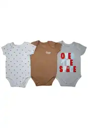 Set X 3 Bodys Rib Bebe 3-6-gris