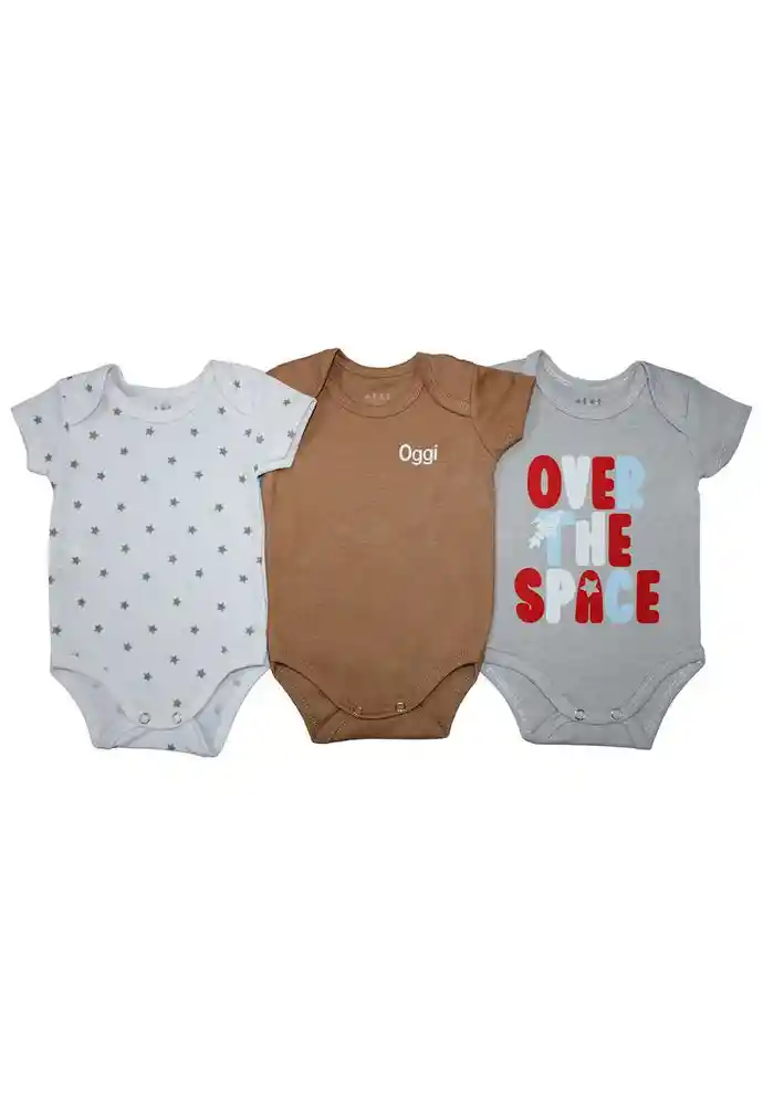 Set X 3 Bodys Rib Bebe 3-6-gris