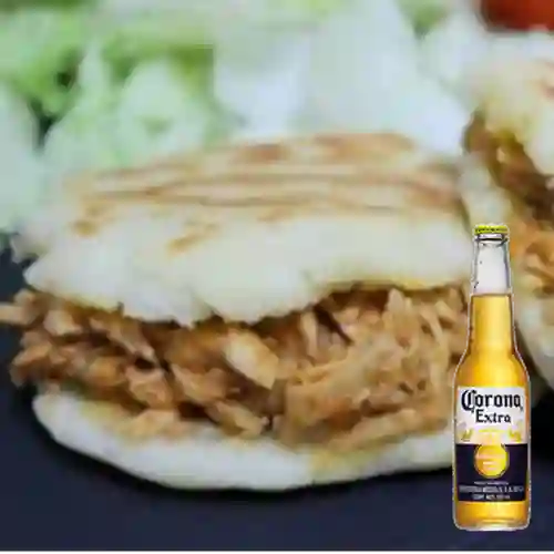 Combo Arepa Pollo + Cerveza Corona de 355 ml