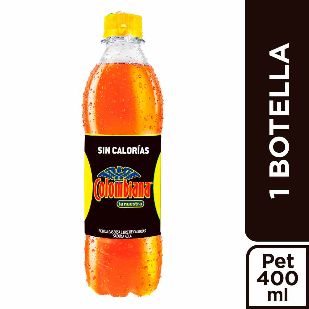 Colombiana Bebida Gaseosa sin Calorías Sabor a Kola 400 ml
