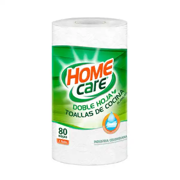 Toalla Home Care Doble Hoja X1rollo X80 Hojas