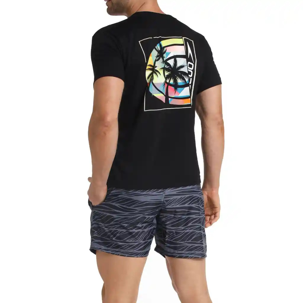 Camiseta Manga Corta Palm Haven Hombre Negro-l