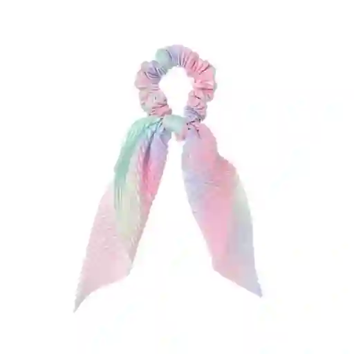 Moña Para el Cabello Con Cintas Tie Dye Arcoíris Miniso