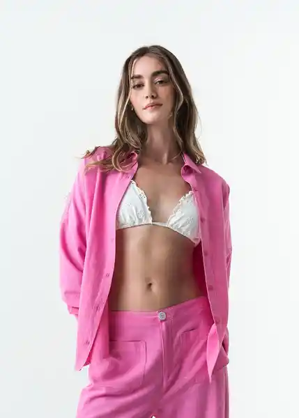 Camisa Sami Mujer Rosa Dulce Medio Talla M 013G358 Naf Naf