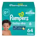 Pañales Pampers Baby-Dry Talla 6 64 Unidades