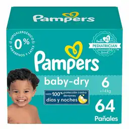 Pañales Pampers Baby-Dry Talla 6 64 Unidades