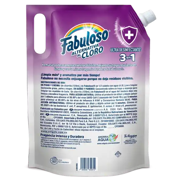 Fabuloso Limpia Pisos Alternativa al Cloro Fresca Lavanda 1.5 L