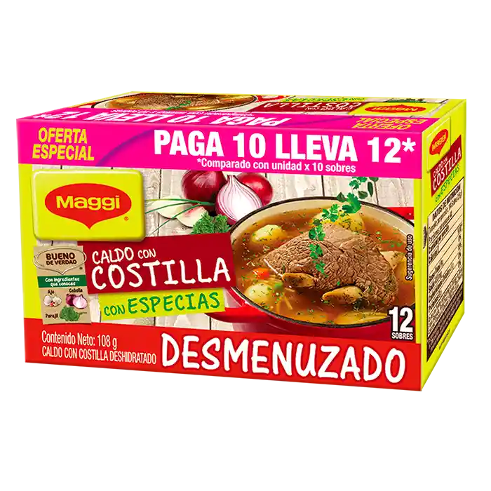 Maggi Caldo Con Costilla Desmenuzado