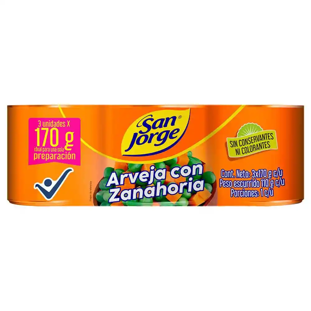 Arveja Zanahoria San Jorge Conservas (510 Gr)