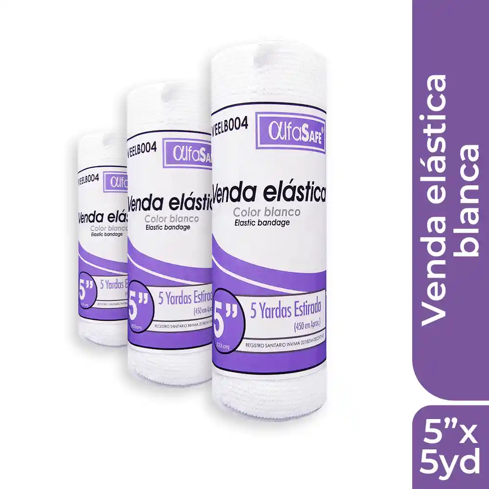 Venda Alfasafe Blanca Elastica 5 X 5yd