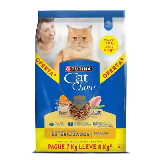 Comida para gatos Purina Cat Chow esterilizados x 8kg OFERTA