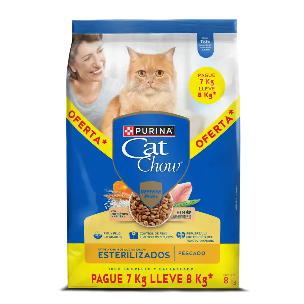Comida para gatos Purina Cat Chow esterilizados x 8kg OFERTA