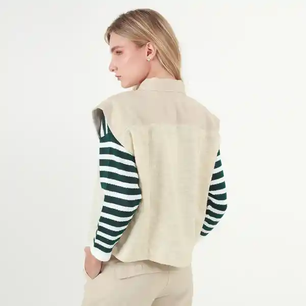 Chaleco Cuello Neru Manga Sisa Café Talla S 702355