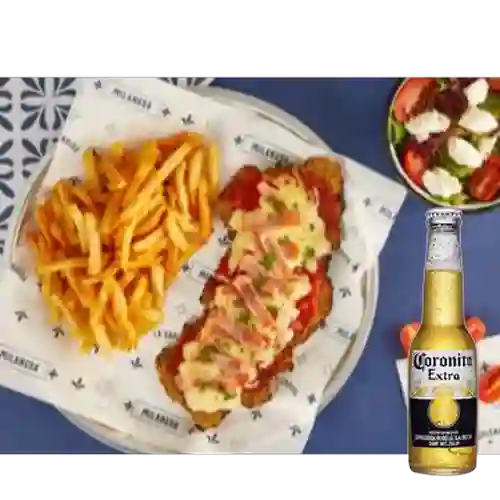 Combo milanesa napolitana + coronita bot