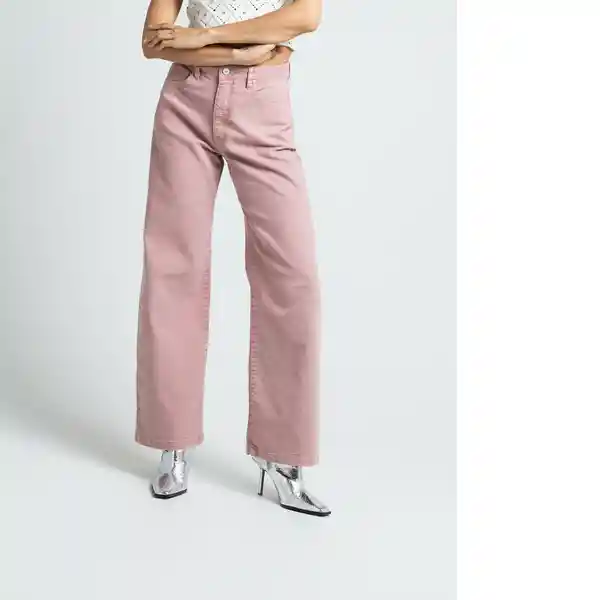 Pantalón Ges Mujer Rosa Cenizo Medio Talla 4 432F333 Naf Naf