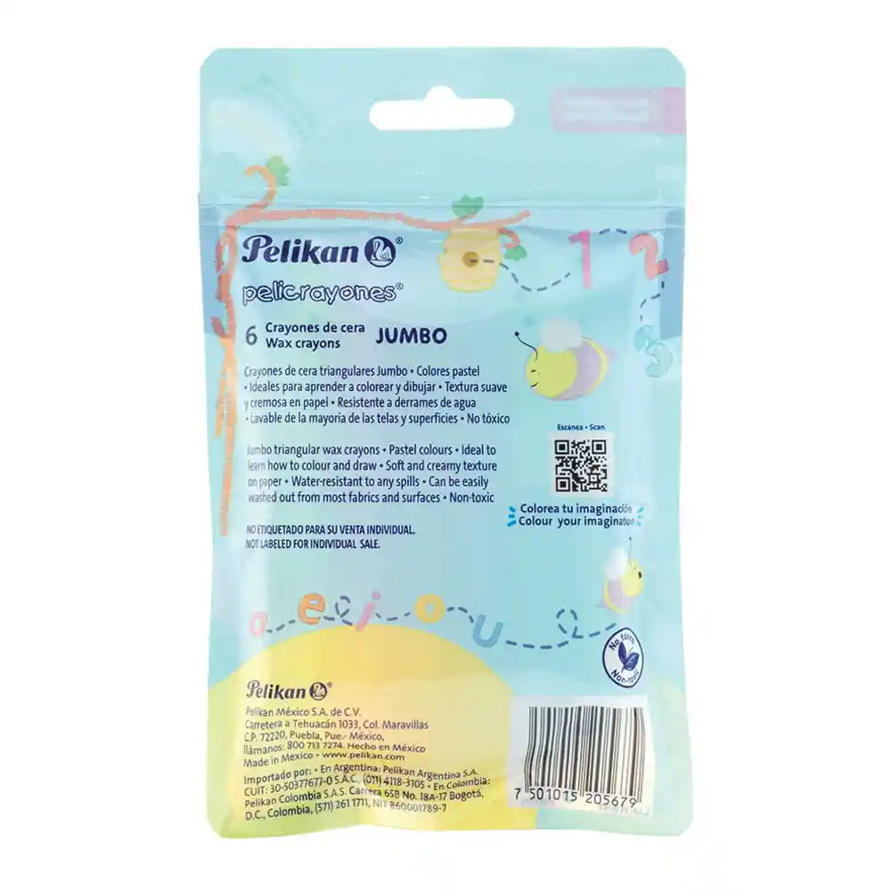 crayon jumbo pastel x 6 Pelikan