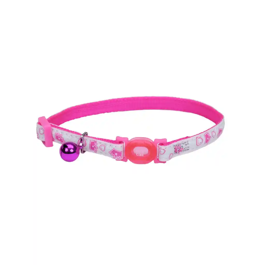 Collar Ajustable Gato Coastal Safe Cat Glowing Pink Queen