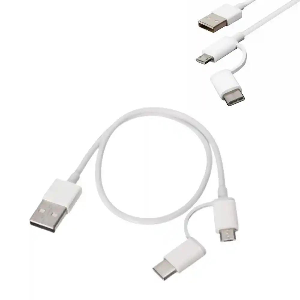 Xiaomi Cable USB a USB Tipo C Mi 2 en 1 Blanco
