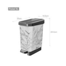 Papelera Estrabins Pedal Gris Marmol Gris