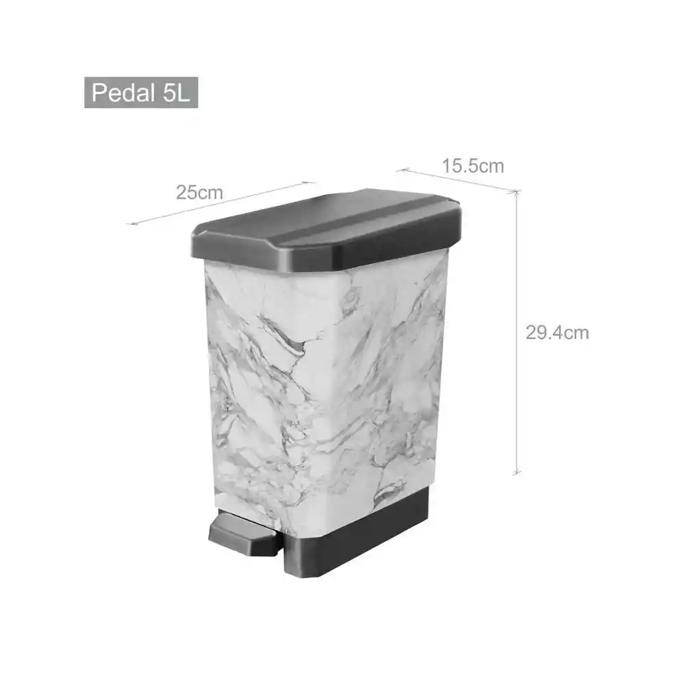 Papelera Estrabins Pedal Gris Marmol Gris