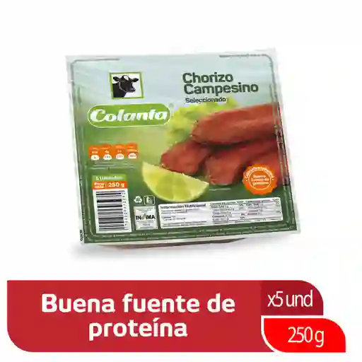 Chorizo Campesino Seleccionado Colanta X250 g