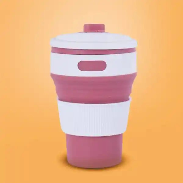 Vaso Plástico Plegable de Silicona de Rosa 350 mL Serie Miniso